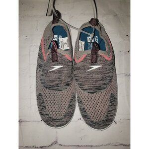 SPEEDO Adult Womens Surf Strider Water Shoes Color Heather Grey/Pink Size 5-6 Sm